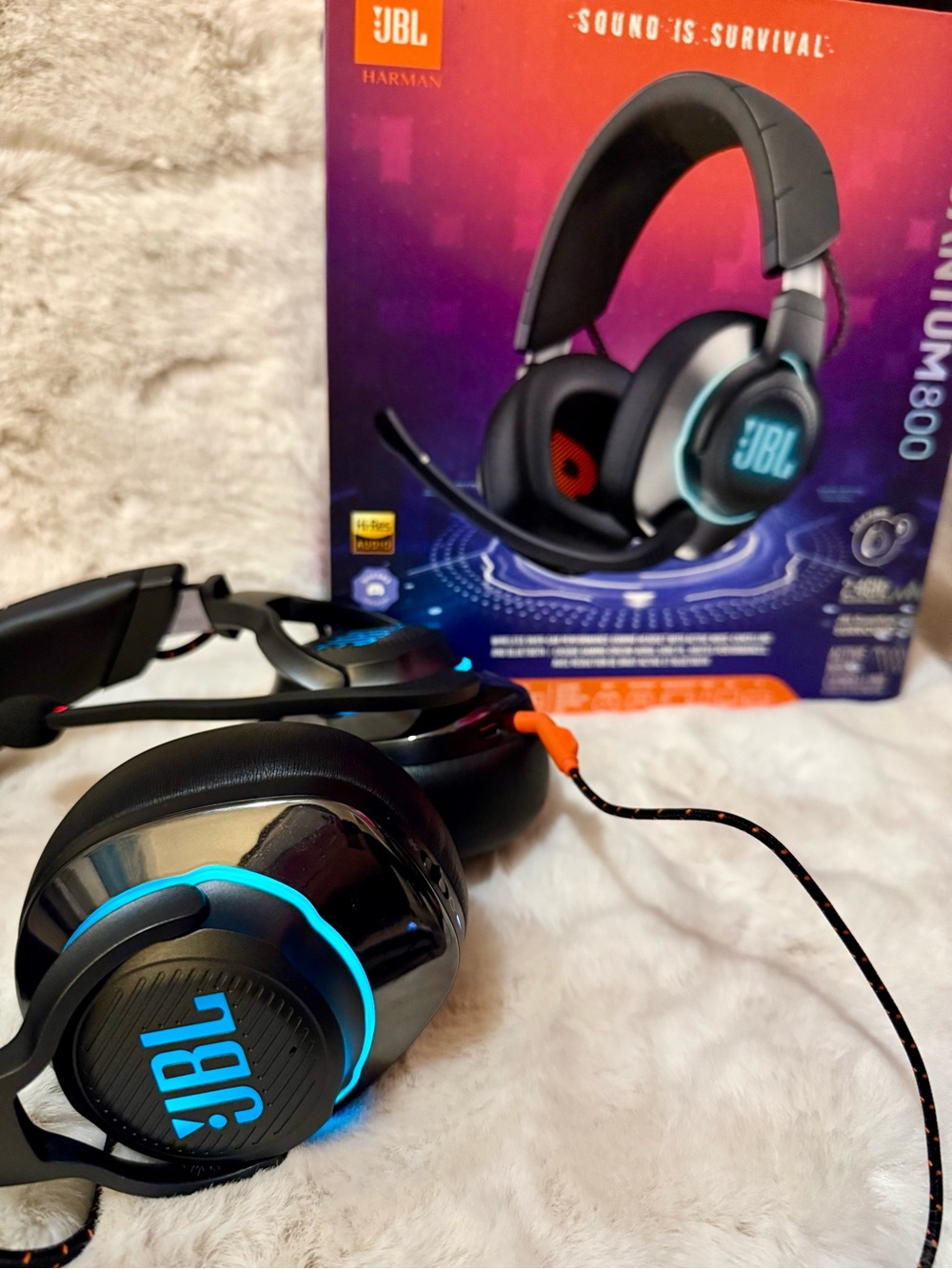 JBL Black Gaming Headset with Blue and Purple Lighting